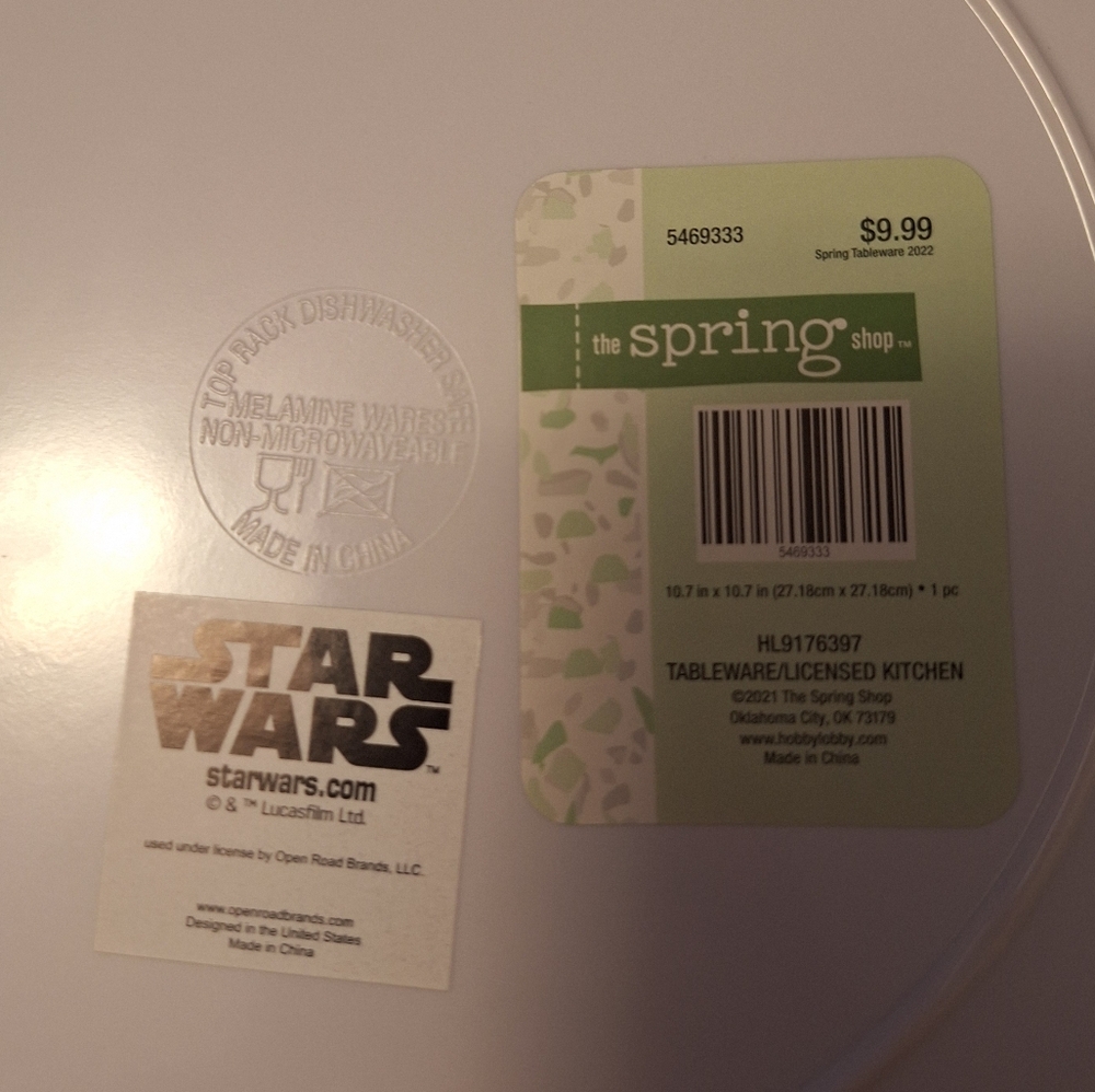 Star Wars 3 Piece Kitchen Set The Mandalorian Grogu Hand towels & Plate - Picture 2 of 4